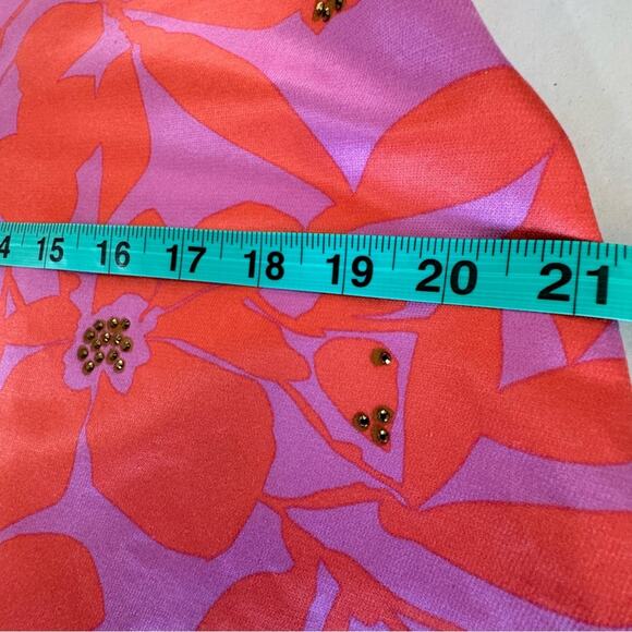 Silk Vintage Skirt Jeweled A Line Belted Clasp Size 6 - Picture 6 of 15